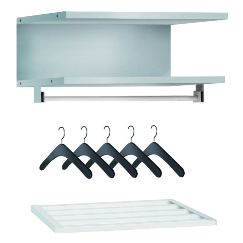 Set guardaroba per armadio guardaroba ad ante PAVOY, 5 scomparti, larghezza 450 mm Immagine del prodotto: Set guardaroba per armadio guardaroba ad ante PAVOY, 5 scomparti, larghezza 450 mm