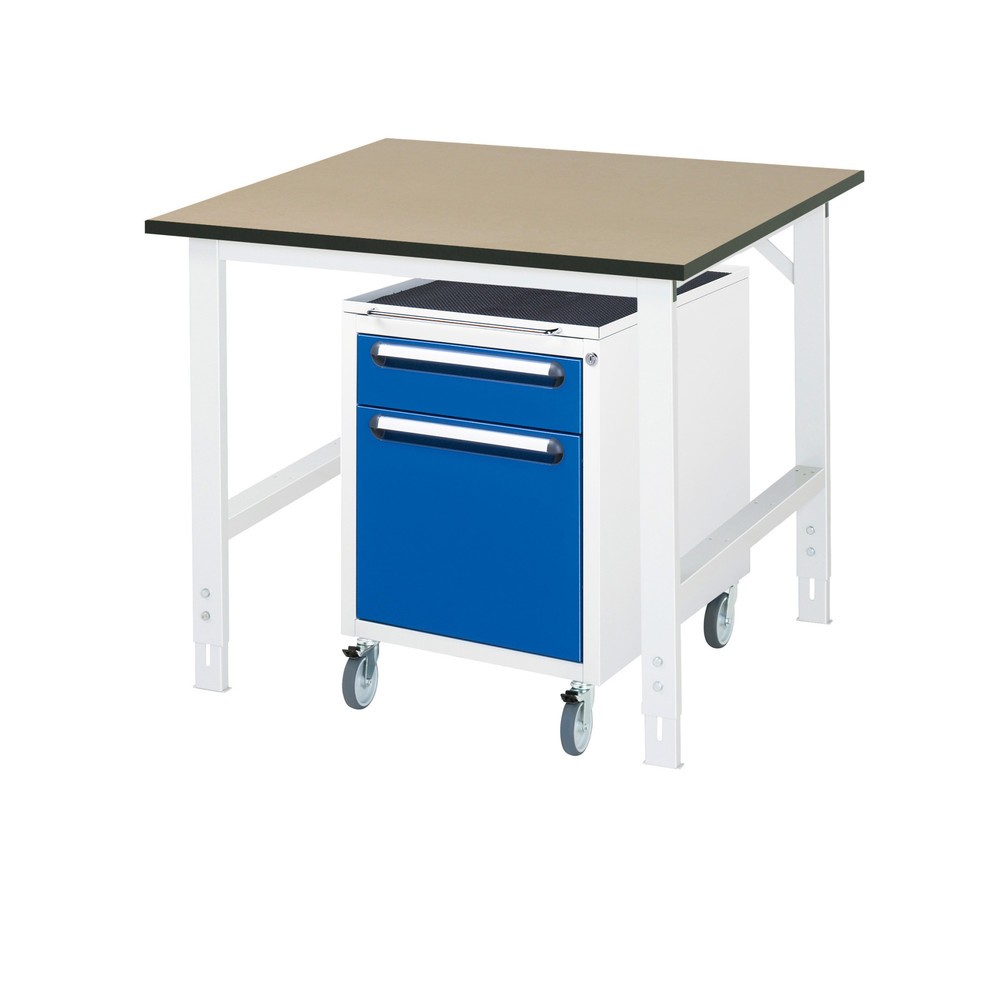 Immagine del prodotto n. 1: Set officina RAU TOM 2 pezzi, con tavolo da lavoro, AxLxP 760-1.080 x 1.000 x 1.000 mm, piano di lavoro in MDF, più contenitore su ruote con 2 cassetti, AxLxP 690 x 480 x 600 mm