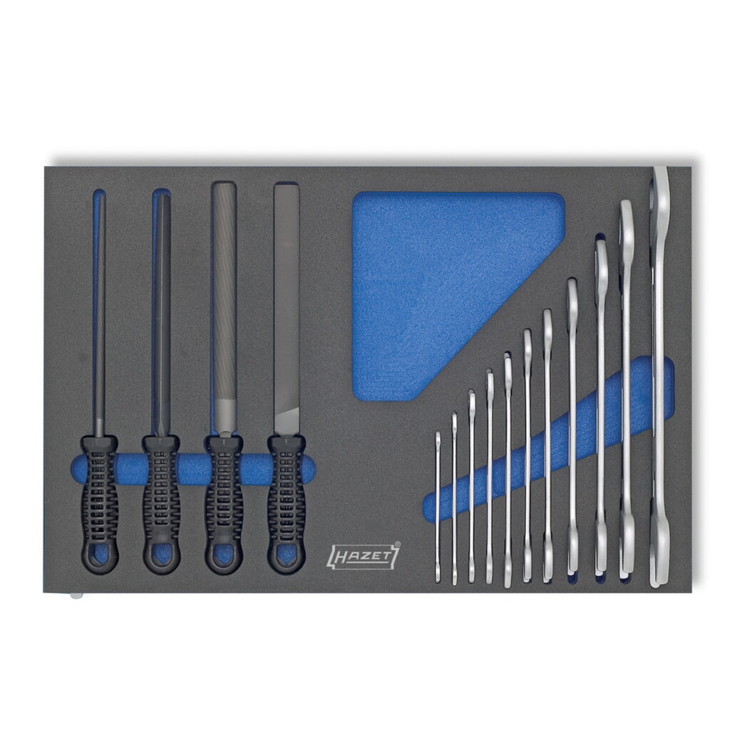Set utensili HAZET®, chiavi e lime doppie aperte, 15 pezzi Immagine del prodotto: Set utensili HAZET®, chiavi e lime doppie aperte, 15 pezzi