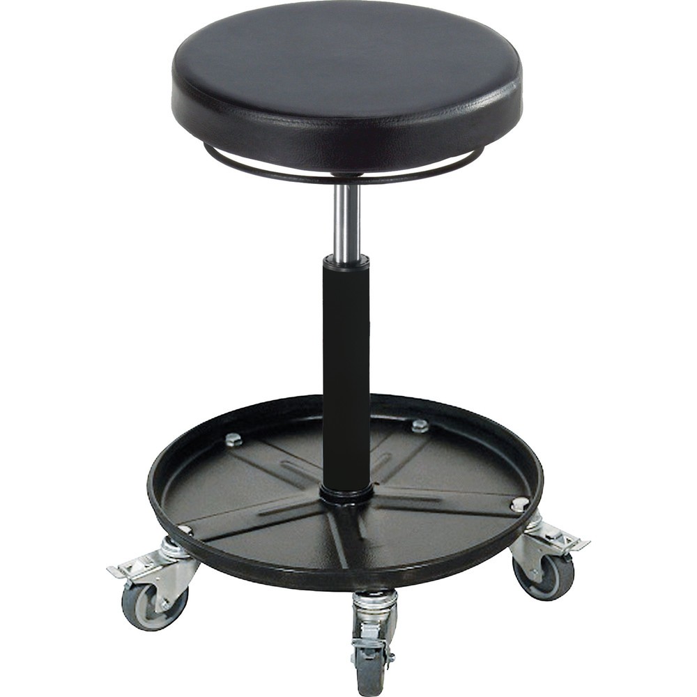 Immagine del prodotto: Sgabello da lavoro meychair, con seduta rotonda in PU, altezza seduta 420-550 mm, con base a coppa e ruote di bloccaggio