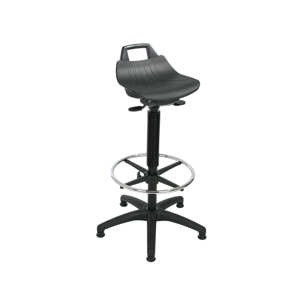 Sgabello HEMMDAL Premium, sedile in PP, altezza sedile 630-890 mm, piedini, poggiapiedi ad anello Immagine del prodotto: Sgabello HEMMDAL Premium, sedile in PP, altezza sedile 630-890 mm, piedini, poggiapiedi ad anello