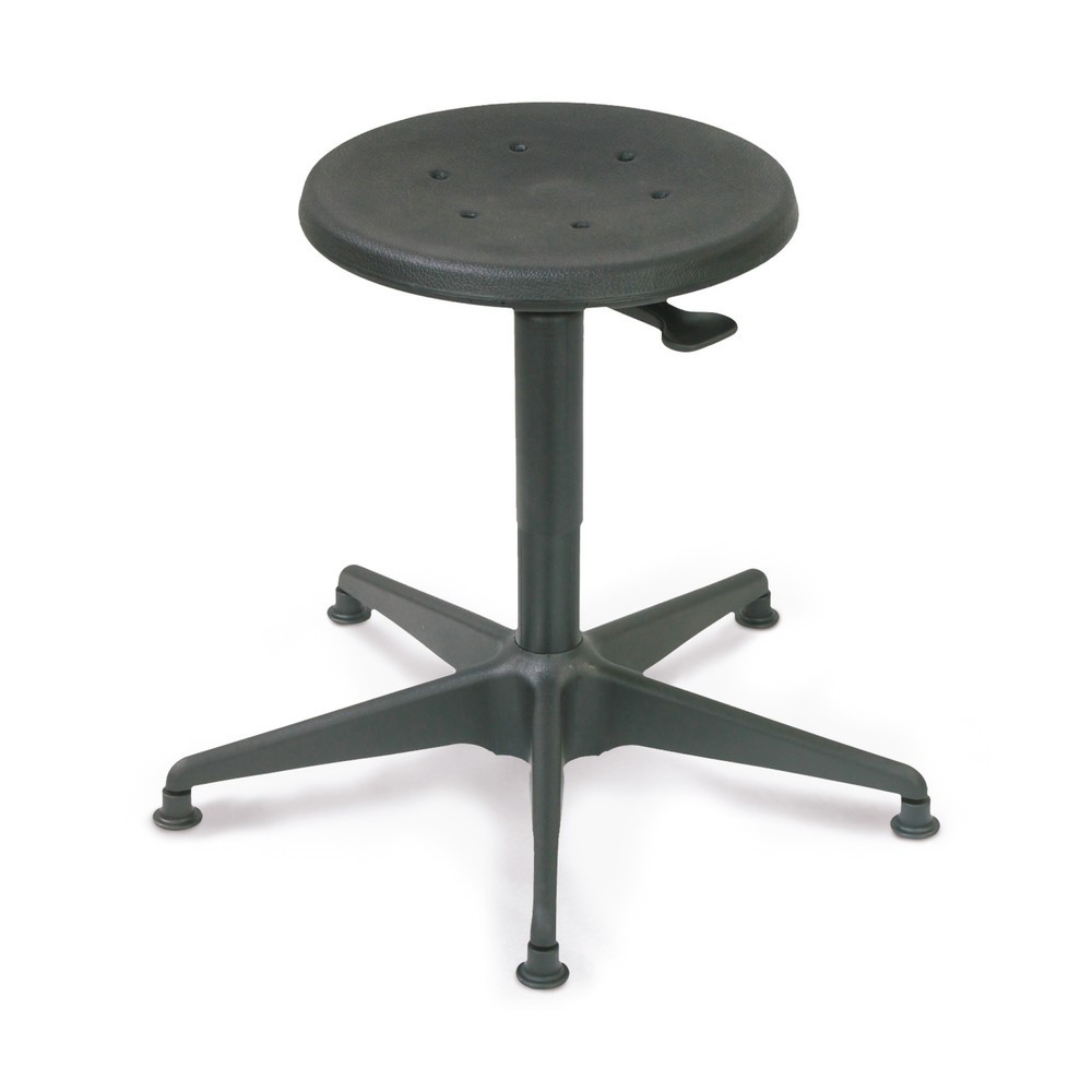 Immagine del prodotto: Sgabello HEMMDAL, sedile in faggio, altezza seduta 380-515 mm, base in acciaio, piedini