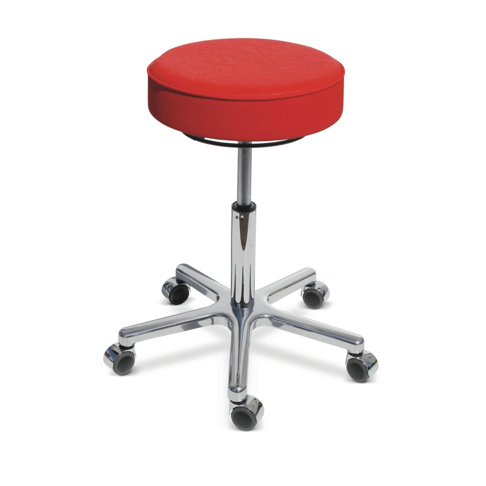 Immagine del prodotto: Sgabello Premium, sedile in similpelle, altezza seduta 540-730 mm, ruote, giallo mais