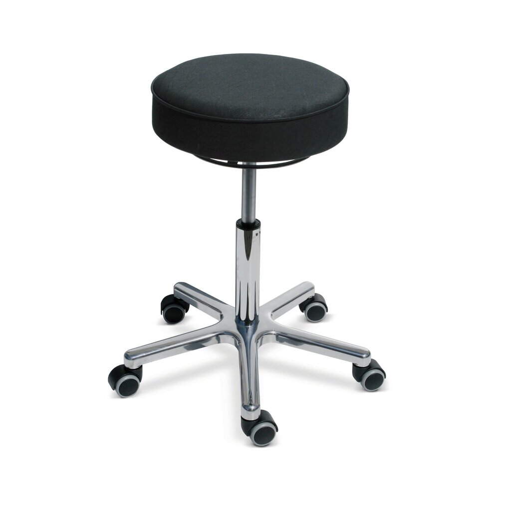 Immagine del prodotto: Sgabello Premium, sedile in similpelle, altezza seduta 540-730 mm, ruote, nero