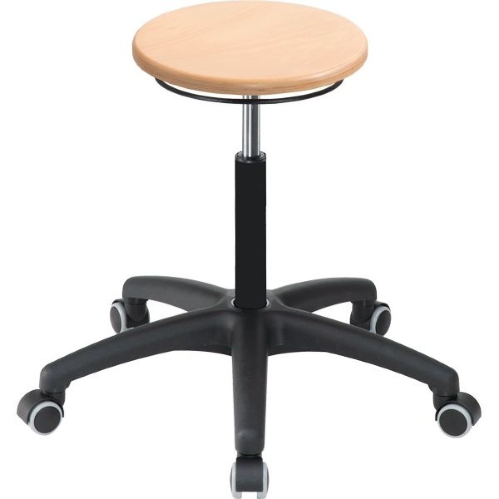 Immagine del prodotto: Sgabello Universal Plus, sedile in faggio, altezza seduta 420-550 mm, base in materiale plastico, ruote