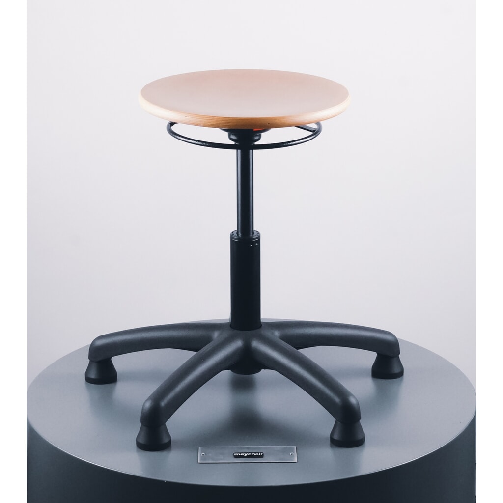 Immagine del prodotto n. 2: Sgabello Universal Plus, sedile in faggio, altezza seduta 390-520 mm, base in materiale plastico, piedini