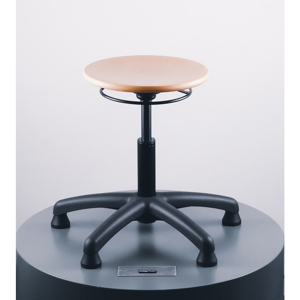 Immagine del prodotto n. 3: Sgabello Universal Plus, sedile in faggio, altezza seduta 390-520 mm, base in materiale plastico, piedini