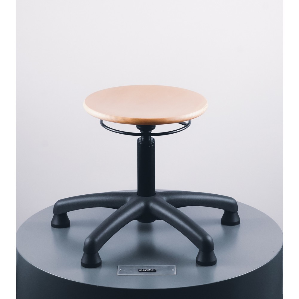 Immagine del prodotto n. 4: Sgabello Universal Plus, sedile in faggio, altezza seduta 390-520 mm, base in materiale plastico, piedini