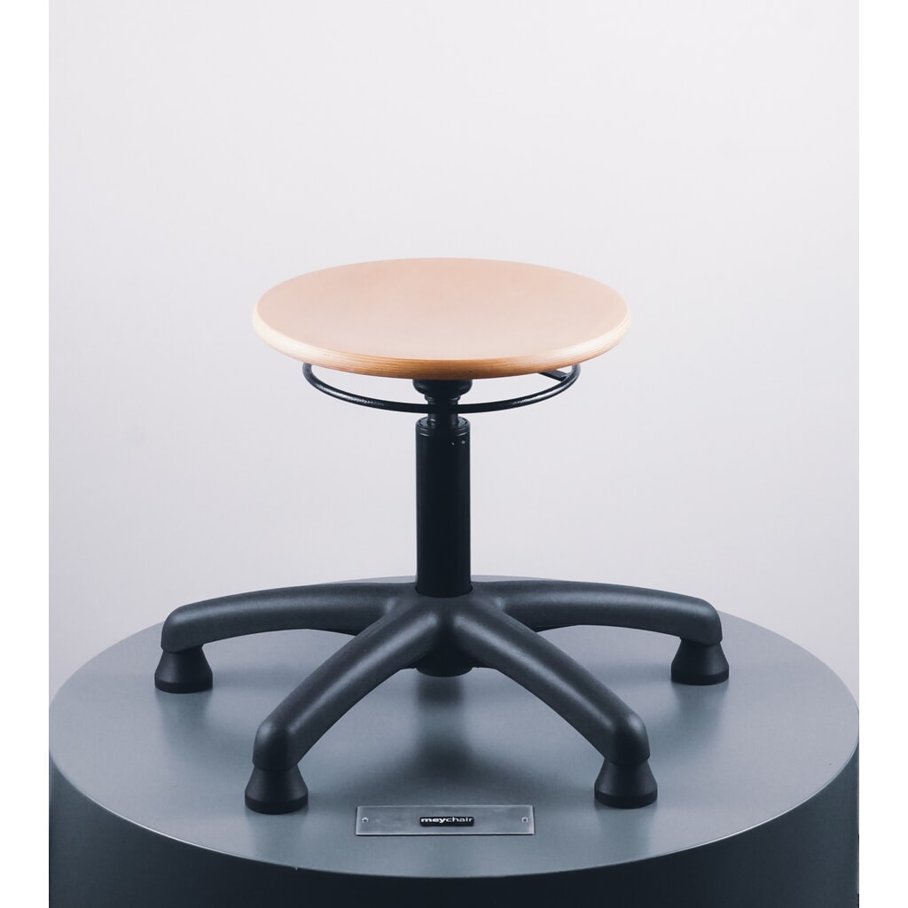 Immagine del prodotto n. 4: Sgabello Universal Plus, sedile in faggio, altezza seduta 390-520 mm, base in materiale plastico, piedini