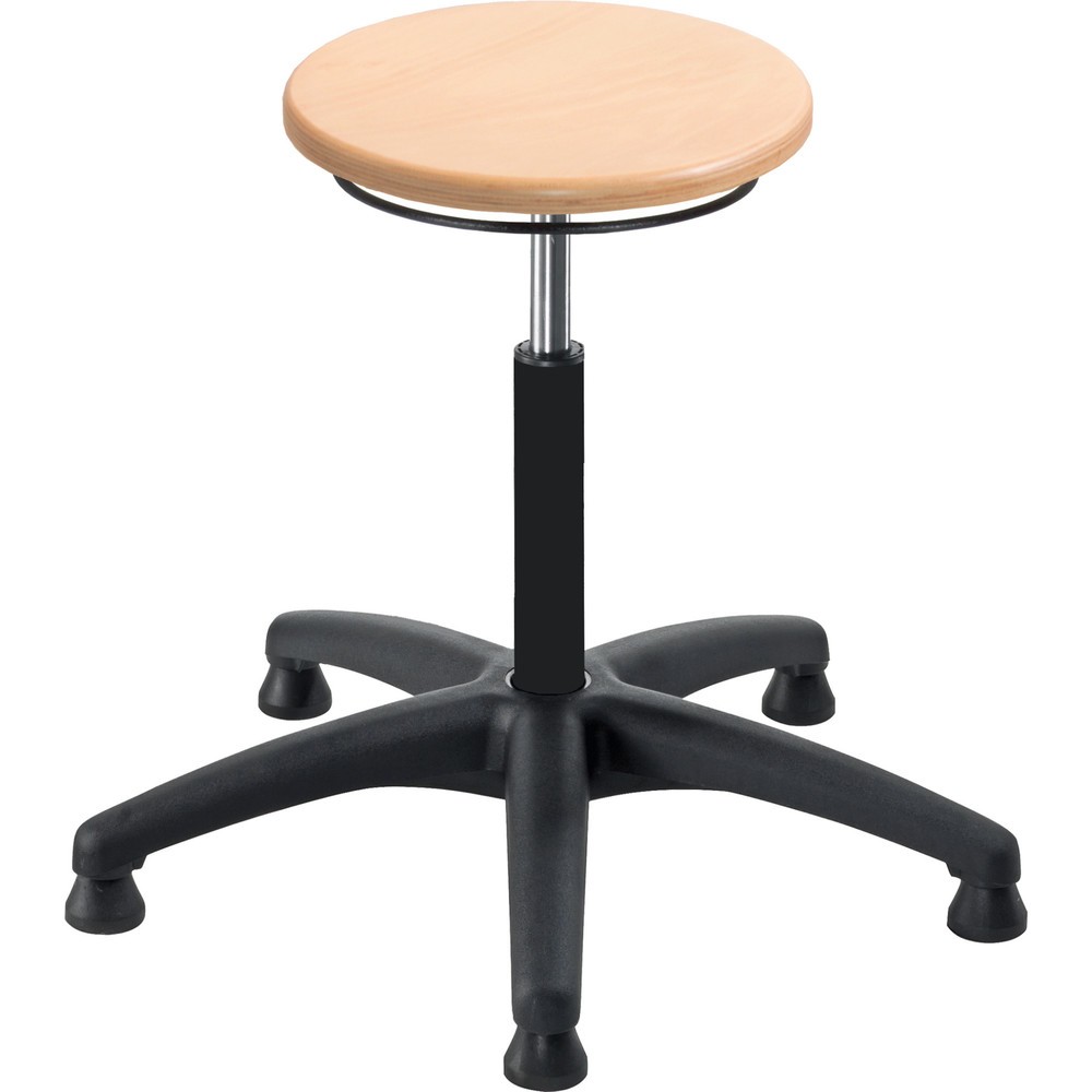 Immagine del prodotto: Sgabello Universal Plus, sedile in faggio, altezza seduta 390-520 mm, base in materiale plastico, piedini