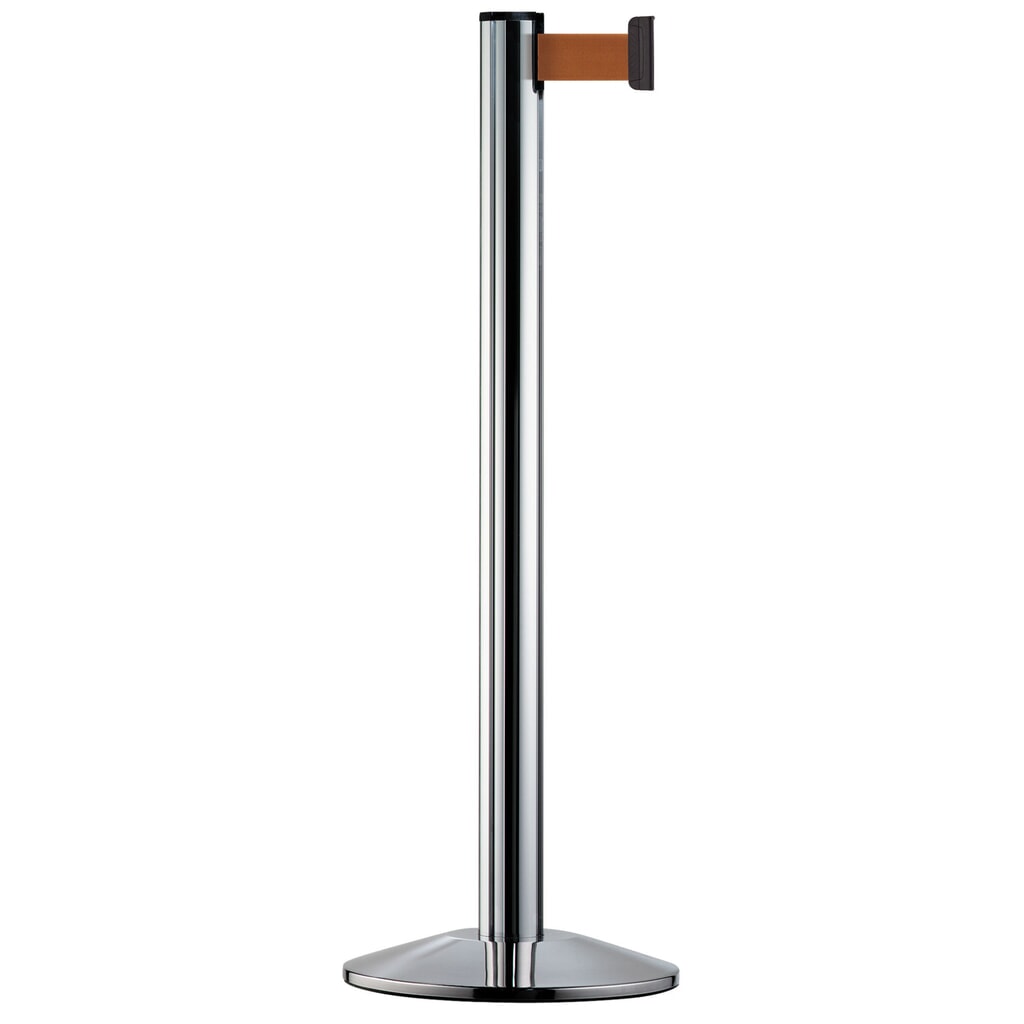 Sistema di guida persone Classic, paletti cromati, marrone Immagine del prodotto: Sistema di guida persone Classic, paletti cromati, marrone