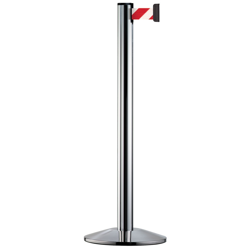 Immagine del prodotto: Sistema di guida persone Classic, paletti cromati, rosso / bianco a strisce diagonali