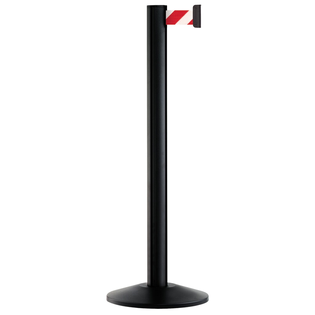 Sistema di guida persone Classic, paletti neri, rosso / bianco a strisce diagonali Immagine del prodotto: Sistema di guida persone Classic, paletti neri, rosso / bianco a strisce diagonali