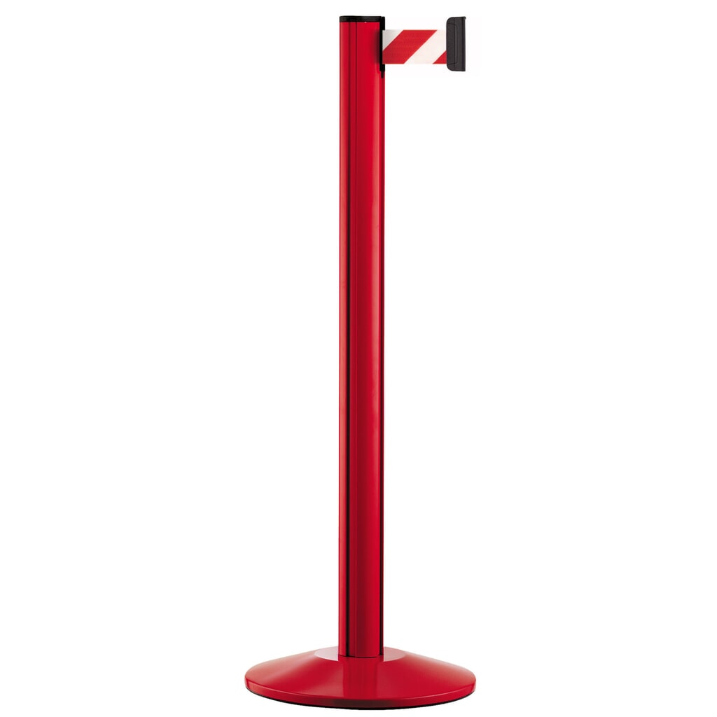 Sistema di guida persone Classic, paletti rossi, rosso / bianco a strisce diagonali Immagine del prodotto: Sistema di guida persone Classic, paletti rossi, rosso / bianco a strisce diagonali