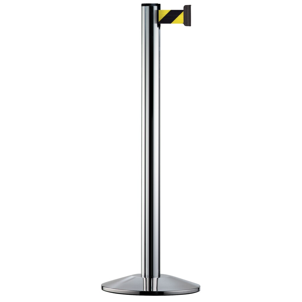 Sistema di guida persone Extend, paletti cromati, nero / giallo a strisce diagonali Immagine del prodotto: Sistema di guida persone Extend, paletti cromati, nero / giallo a strisce diagonali