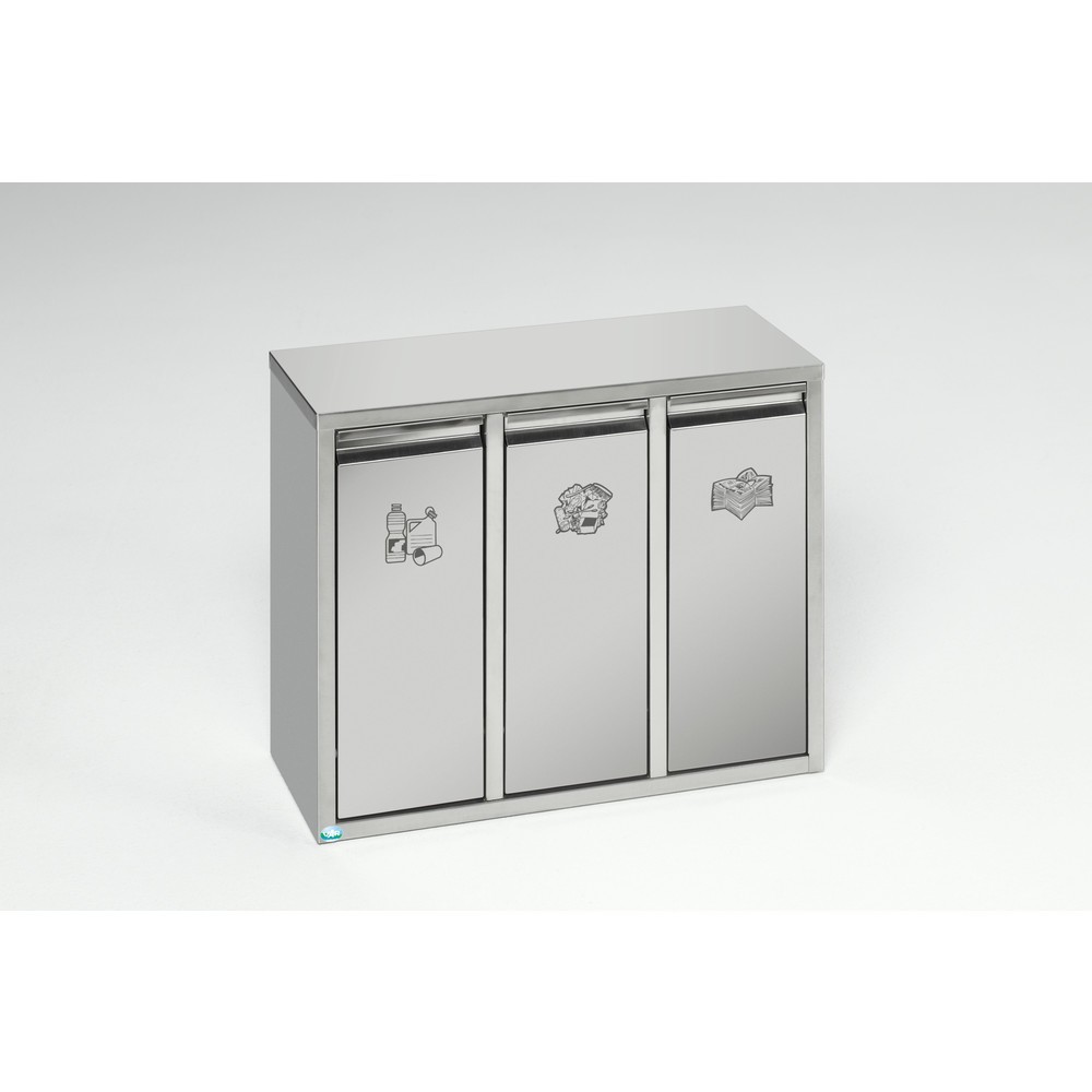 Immagine del prodotto: Sistema di smistamento per materiale riciclabile VAR® in acciaio inox, 3x 7 litri