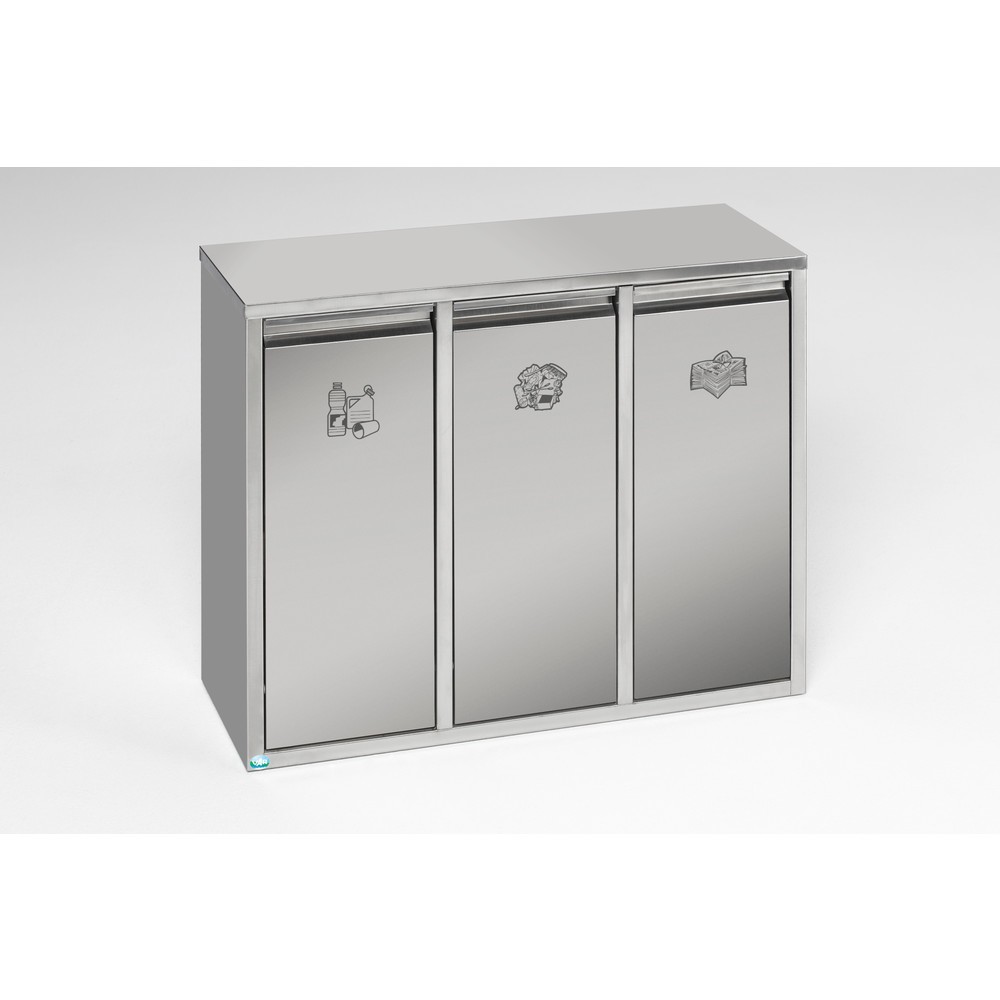Immagine del prodotto n. 1: Sistema di smistamento per materiale riciclabile VAR® in acciaio inox, 3x 12 litri