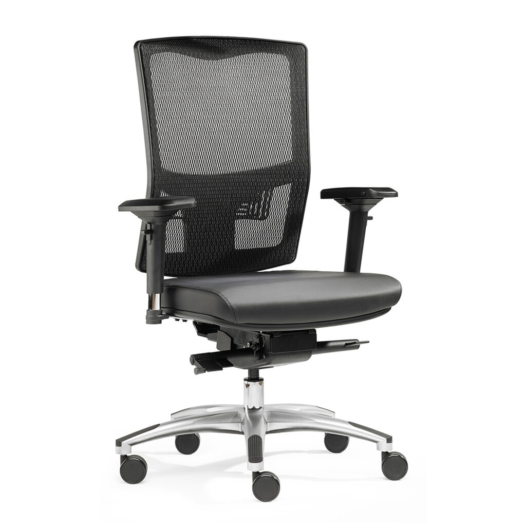 Sedia da ufficio SITWELL STEIFENSAND Liberty, rivestimento sedile in pelle rigenerata, schienale in rete Immagine del prodotto n. 3: Sedia da ufficio SITWELL STEIFENSAND Liberty, rivestimento sedile in pelle rigenerata, schienale in rete