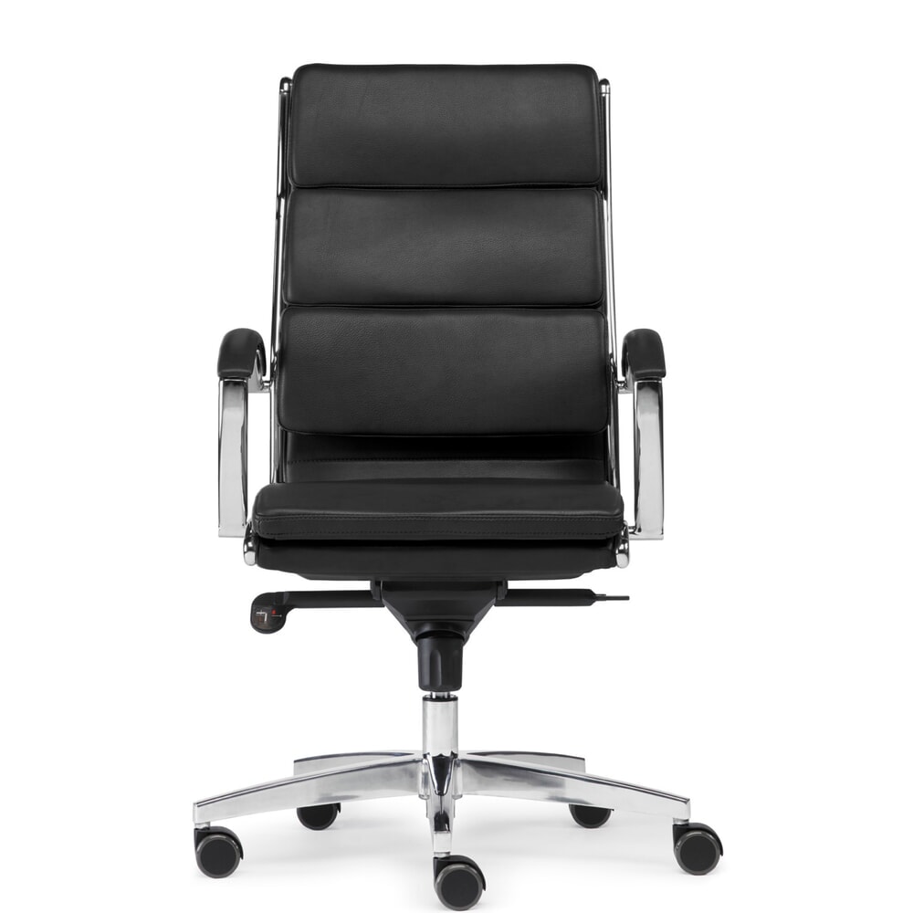 Immagine del prodotto n. 1: Sedia da ufficio di design SITWELL STEIFENSAND Dream, base a croce in alluminio, pelle rigenerata sostenibile, portata 125 kg, nero