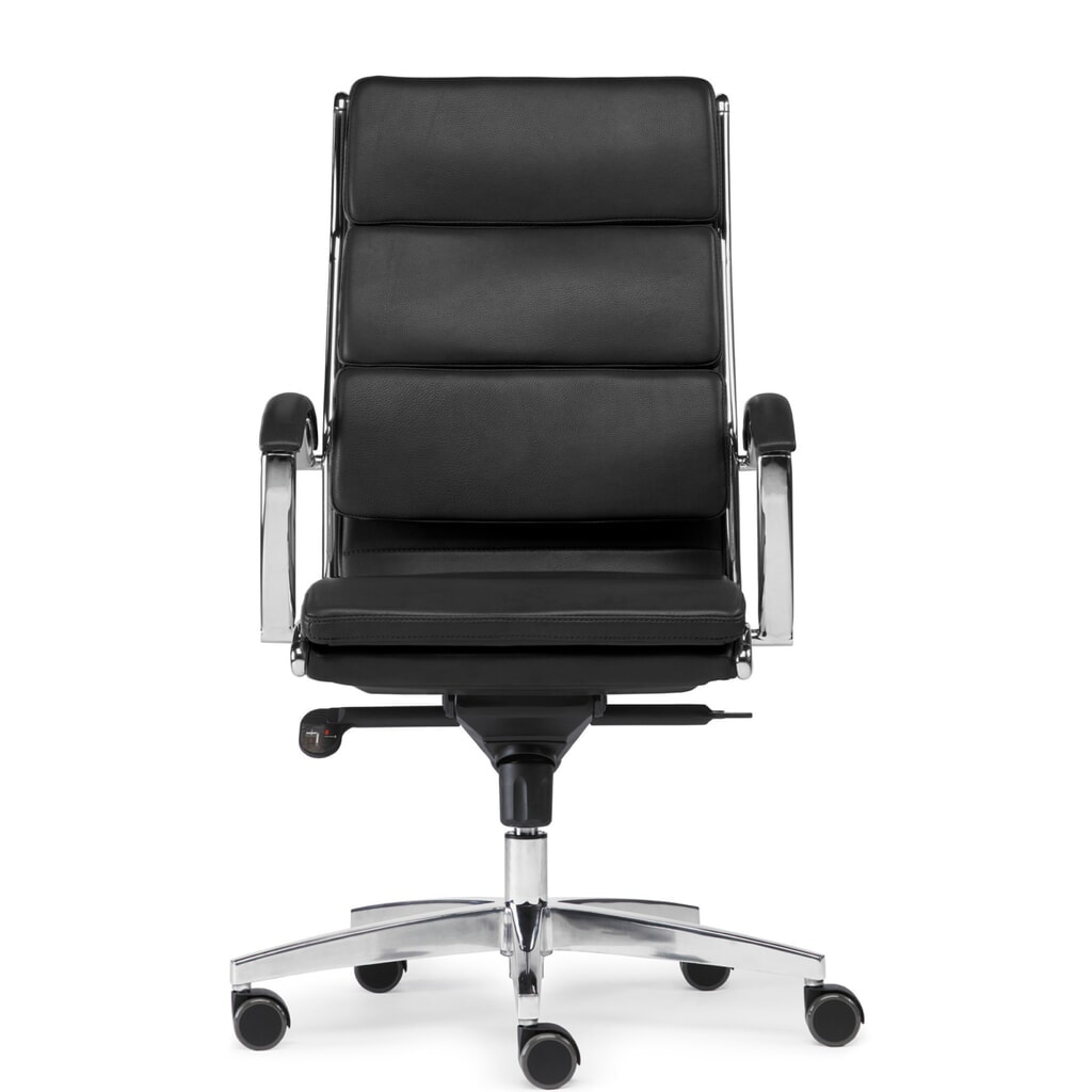 Immagine del prodotto n. 1: Sedia da ufficio di design SITWELL STEIFENSAND Dream, base a croce in alluminio, pelle rigenerata sostenibile, portata 125 kg, nero