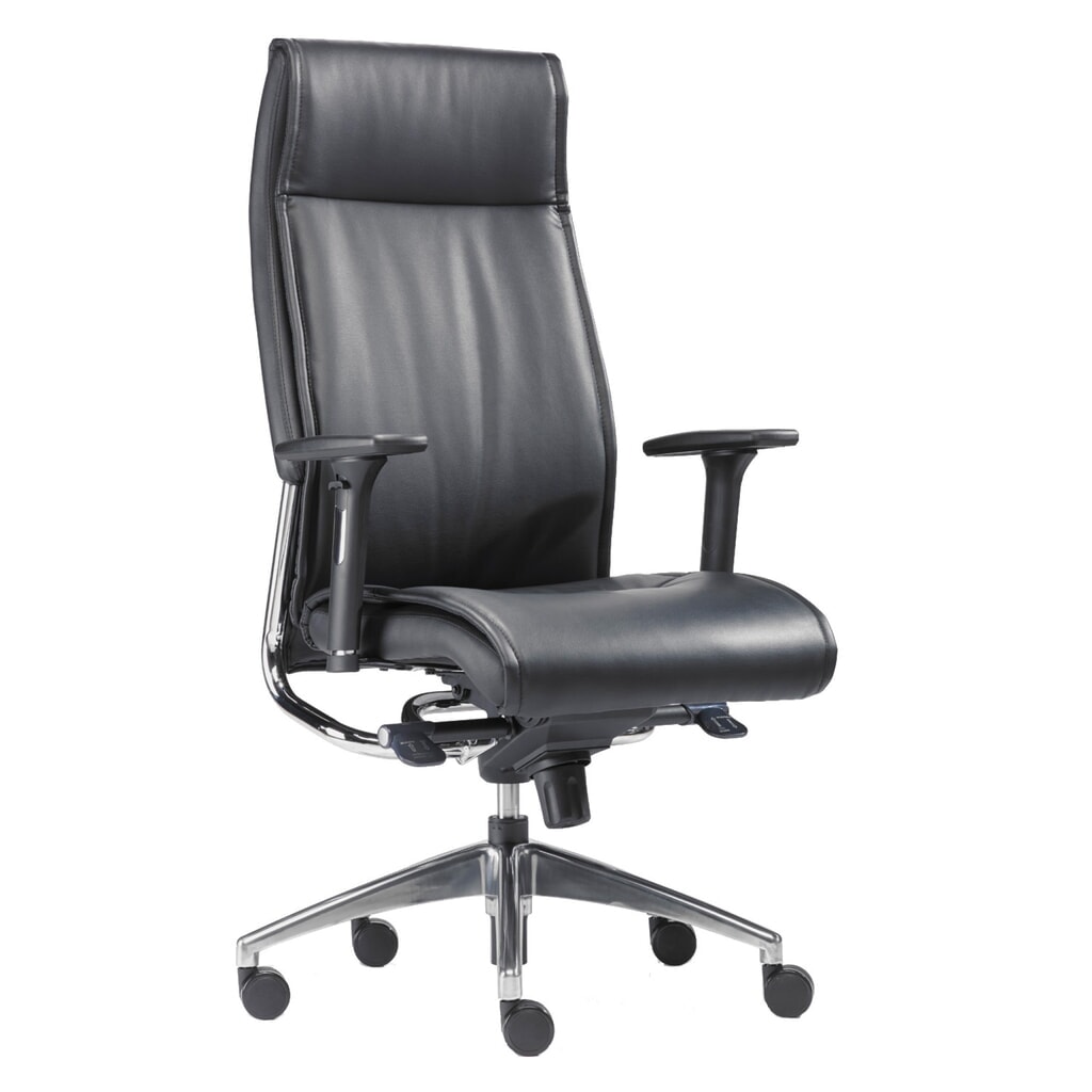 Sedia da ufficio SITWELL STEIFENSAND design Big Boss, seduta in pelle rigenerata con elementi cromati Immagine del prodotto n. 1: Sedia da ufficio SITWELL STEIFENSAND design Big Boss, seduta in pelle rigenerata con elementi cromati