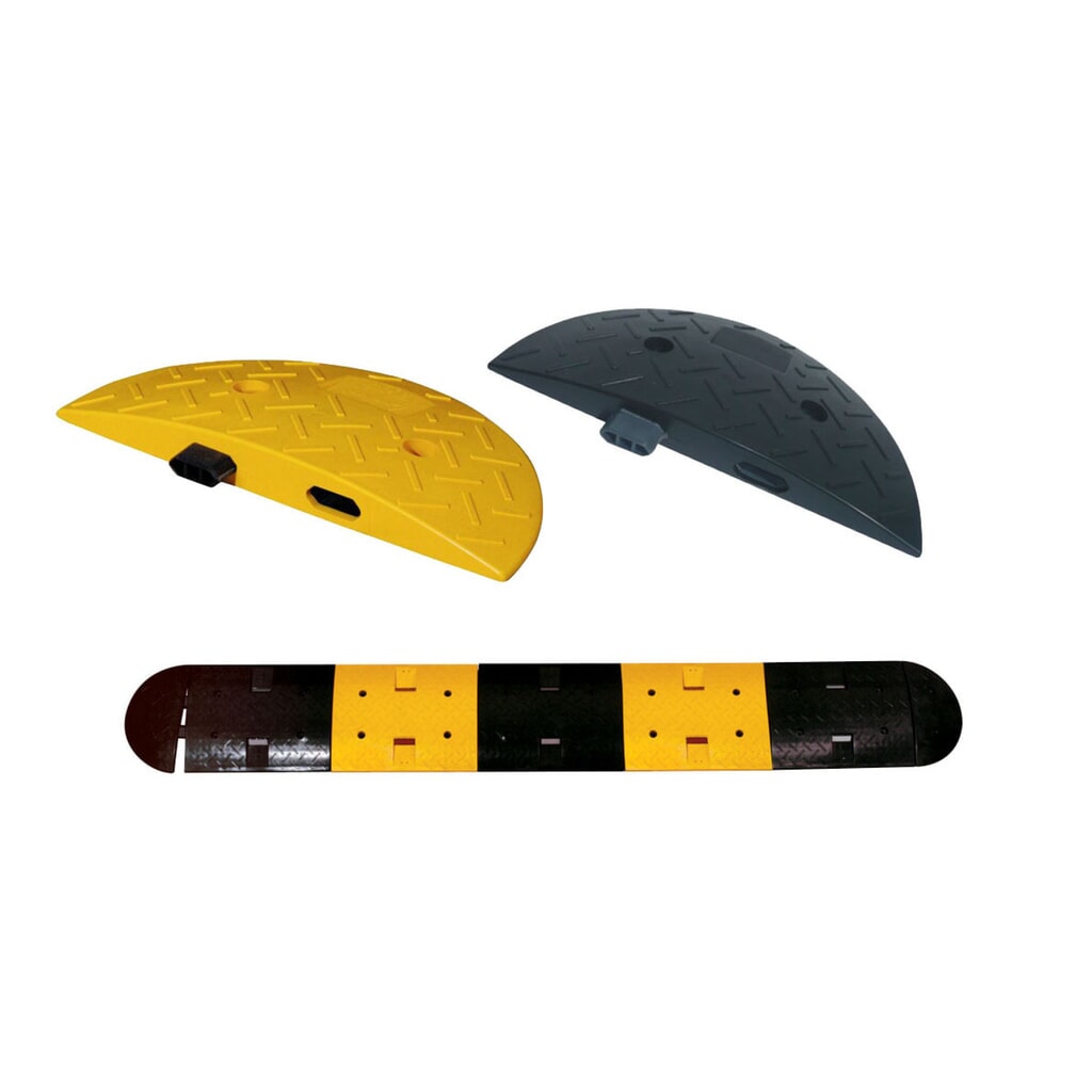 Soglia velocità in PP, rivestita in PVC, < 30 km/h, elemento di collegamento, giallo Immagine del prodotto: Soglia velocità in PP, rivestita in PVC, < 30 km/h, elemento di collegamento, giallo