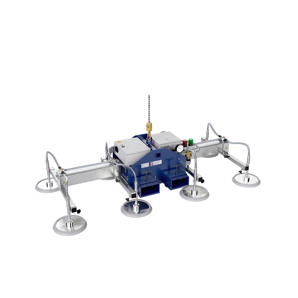 Sollevatore a vuoto AERO-LIFT® AERO-SELECT, con 4 dischi aspiranti, portata 150 kg, lunghezza traverse 2.000 mm Immagine del prodotto: Sollevatore a vuoto AERO-LIFT® AERO-SELECT, con 4 dischi aspiranti, portata 150 kg, lunghezza traverse 2.000 mm