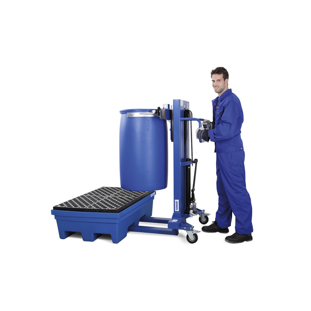 Immagine del prodotto n. 4: Sollevatore fusti con pinza, per fusti in acciaio e in PE, carrello stretto, altezza di sollevamento 520 mm