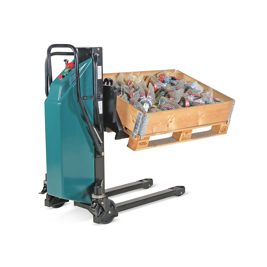 Sollevatore pallet, orientabile, sollevamento elettrico, altezza di sollevamento 900 mm Immagine del prodotto: Sollevatore pallet, orientabile, sollevamento elettrico, altezza di sollevamento 900 mm