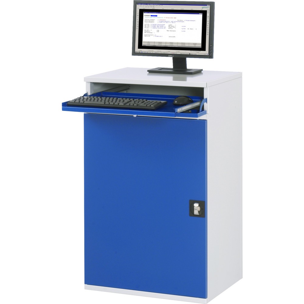 Immagine del prodotto n. 2: RAU Armadio per computer, HxLxP 1.060 x 650 x 520 mm, con 1 anta a battente e ripiano estraibile per tastiera