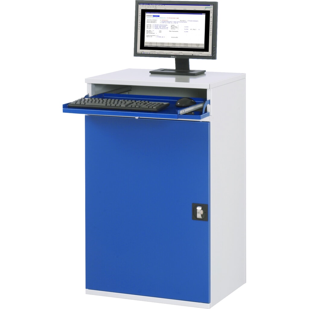 Immagine del prodotto n. 2: RAU Armadio per computer, HxLxP 1.060 x 650 x 520 mm, con 1 anta a battente e ripiano estraibile per tastiera