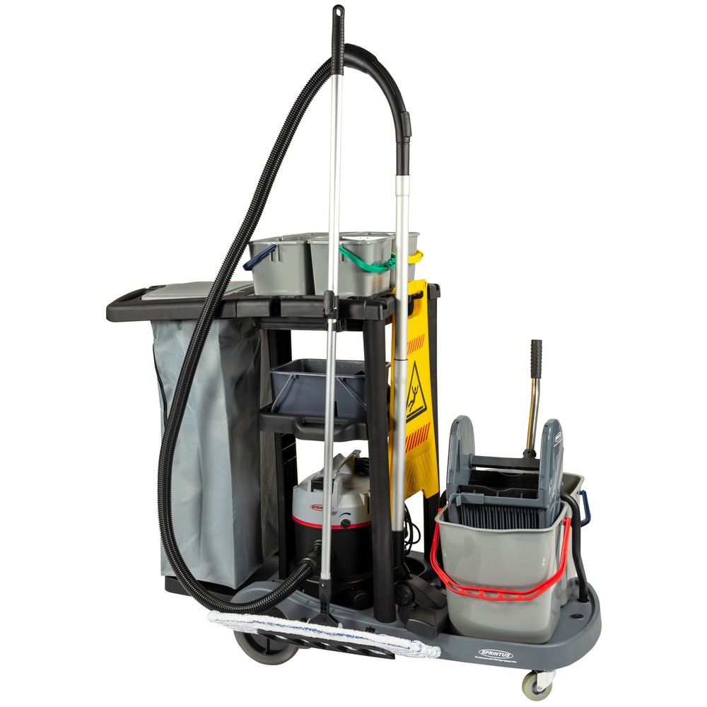 Immagine del prodotto n. 1: SPRiNTUS Carrello di servizio set 2, secchio 2x 17 litri + 4x 4 litri, lavapavimenti con mop Premium 500 mm