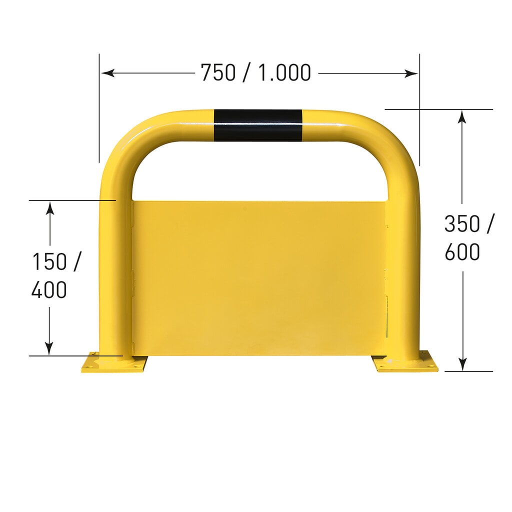 Staffa anticollisione con protezione anti-incastro, AxL 350 x 750 mm Immagine del prodotto n. 2: Staffa anticollisione con protezione anti-incastro, AxL 350 x 750 mm
