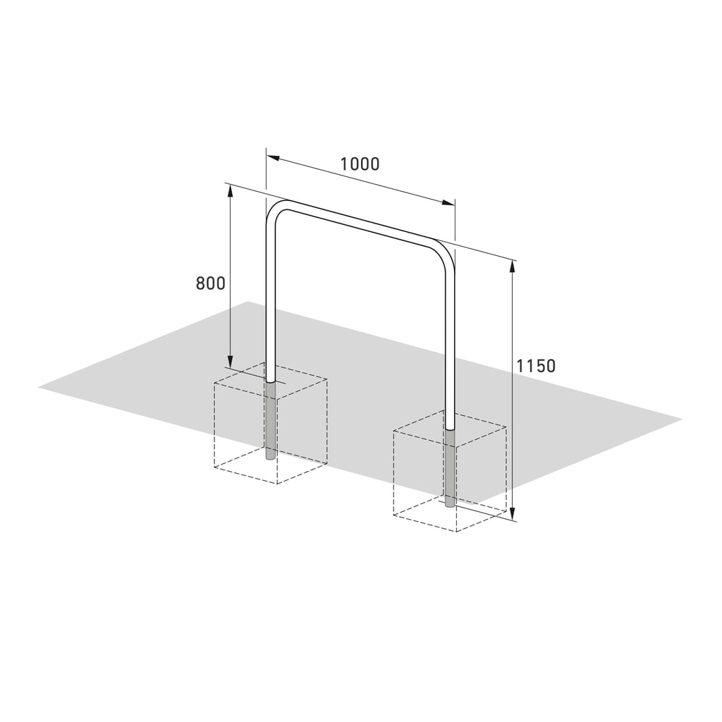 Staffe di appoggio, standard, da cementare, lunghezza 1.000 mm Immagine del prodotto n. 5: Staffe di appoggio, standard, da cementare, lunghezza 1.000 mm