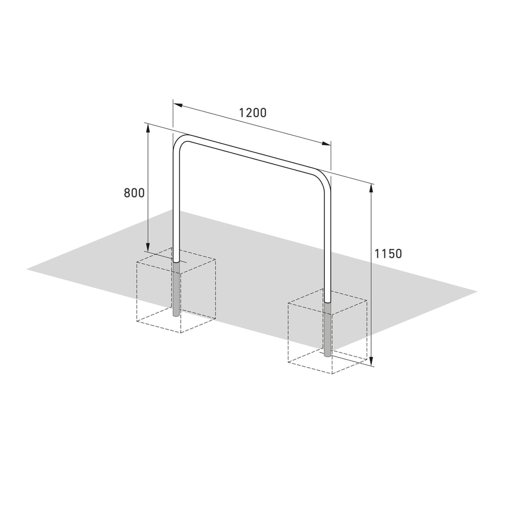 Immagine del prodotto n. 5: Staffe di appoggio, standard, da cementare, lunghezza 1.200 mm