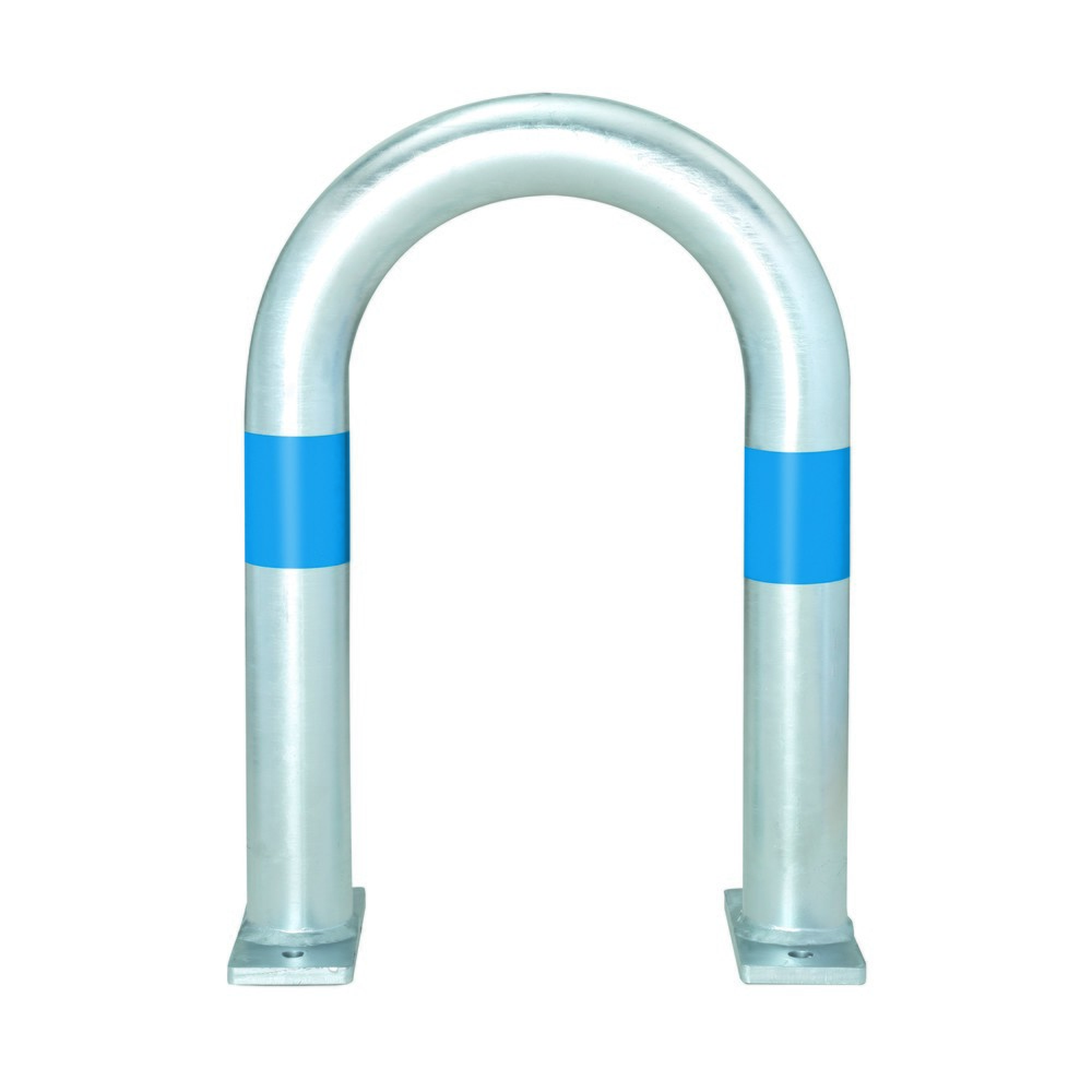 Immagine del prodotto n. 1: Barra di protezione per stazioni di ricarica, Ø 60 mm, L x A 360 x 500 mm, per tasselli, anelli riflettenti blu