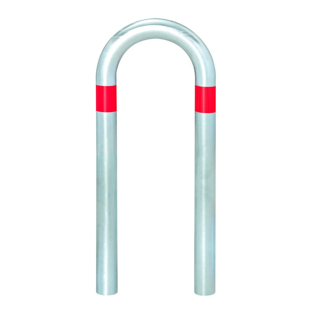 Immagine del prodotto n. 1: Barra di protezione per stazioni di ricarica, Ø 60 mm, L x A 360 x 500 mm, per fissaggio in calcestruzzo, anelli riflettenti rossi