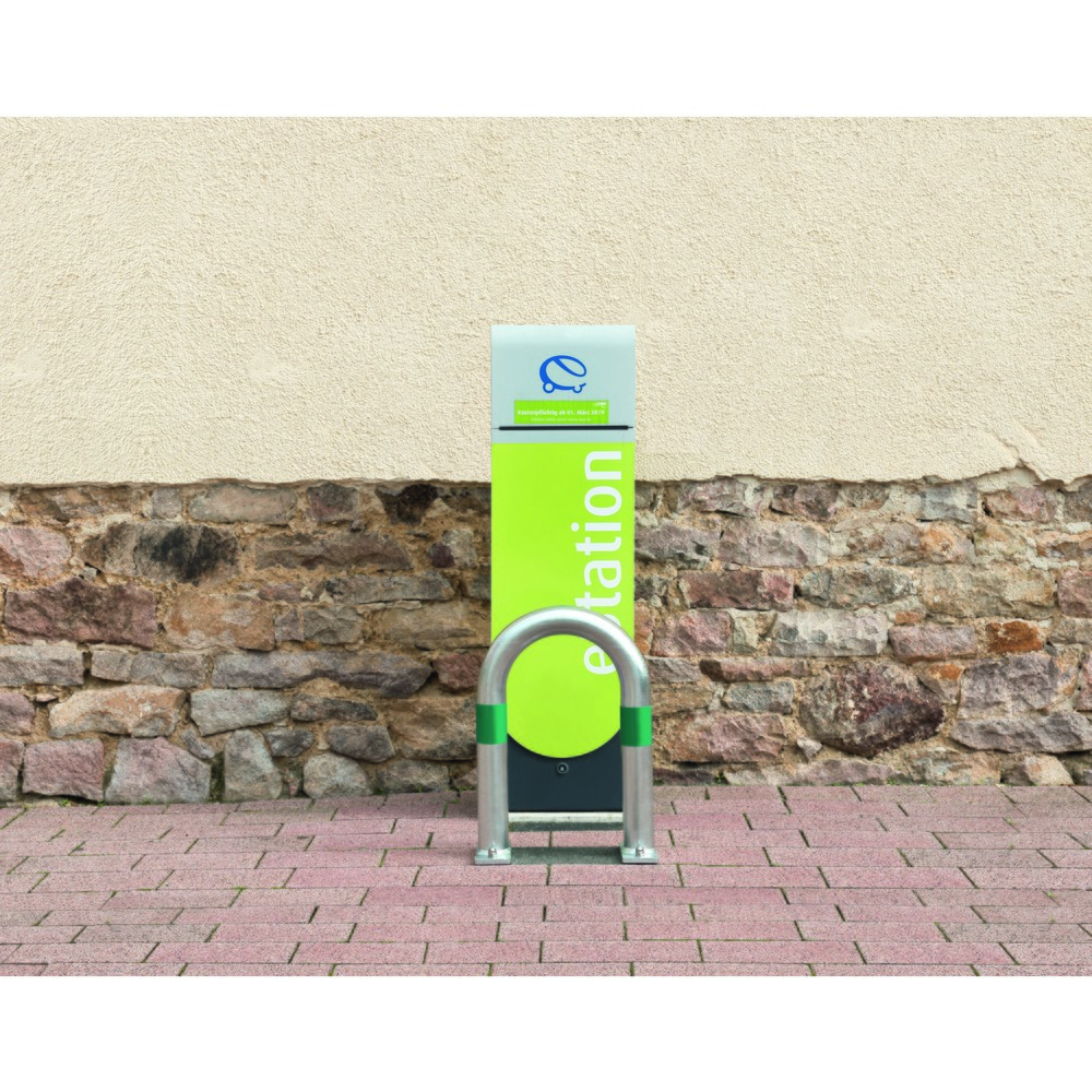 Immagine del prodotto n. 3: Staffa di protezione per colonne di ricarica, Ø 60 mm, LxA 500 x 500 mm, da cementare, anelli riflettenti rossi