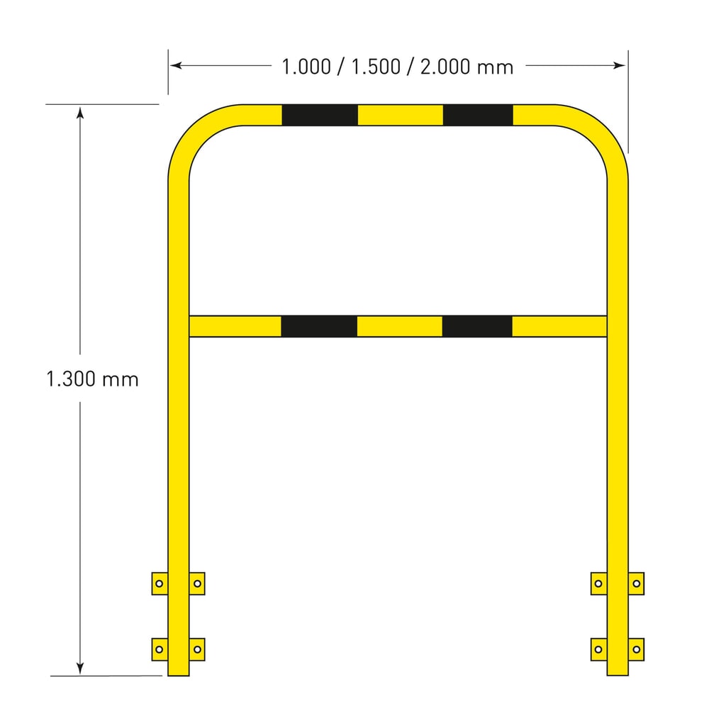 Staffa di protezione, per interni, fissaggio laterale, AxL 1.300 x 2.000 mm Immagine del prodotto n. 5: Staffa di protezione, per interni, fissaggio laterale, AxL 1.300 x 2.000 mm