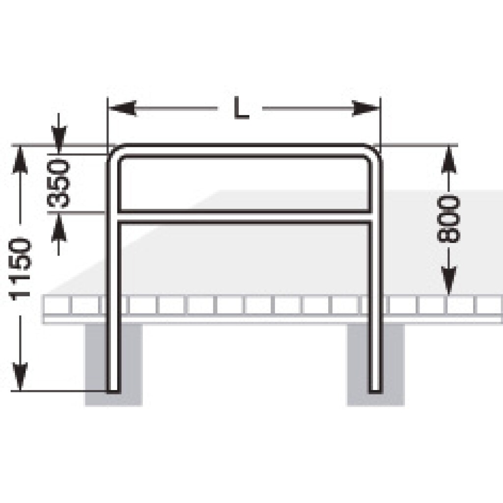 Staffe di appoggio con tubo a gomito, da cementare, lunghezza 1.000 mm Immagine del prodotto n. 5: Staffe di appoggio con tubo a gomito, da cementare, lunghezza 1.000 mm