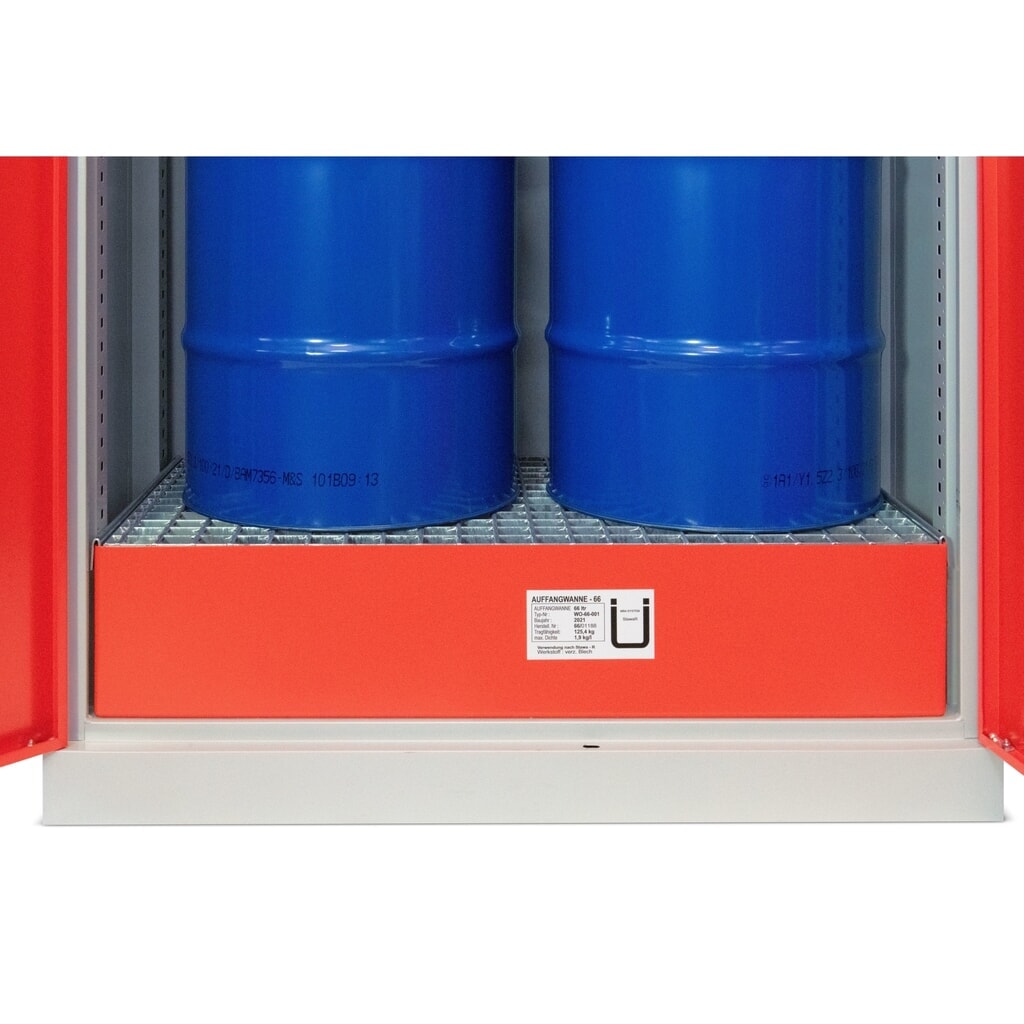 Armadio di sicurezza per oli Steinbock®, 2 ripiani a griglia regolabili in altezza, 1 vasca di raccolta, AxLxP 1.950 x 950 x 500 mm Immagine del prodotto n. 4: Armadio di sicurezza per oli Steinbock®, 2 ripiani a griglia regolabili in altezza, 1 vasca di raccolta, AxLxP 1.950 x 950 x 500 mm
