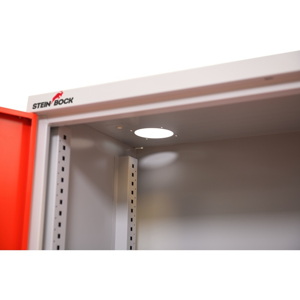 Immagine del prodotto n. 6: Armadio di sicurezza per oli Steinbock®, 2 ripiani a griglia regolabili in altezza, 1 vasca di raccolta, AxLxP 1.950 x 950 x 500 mm