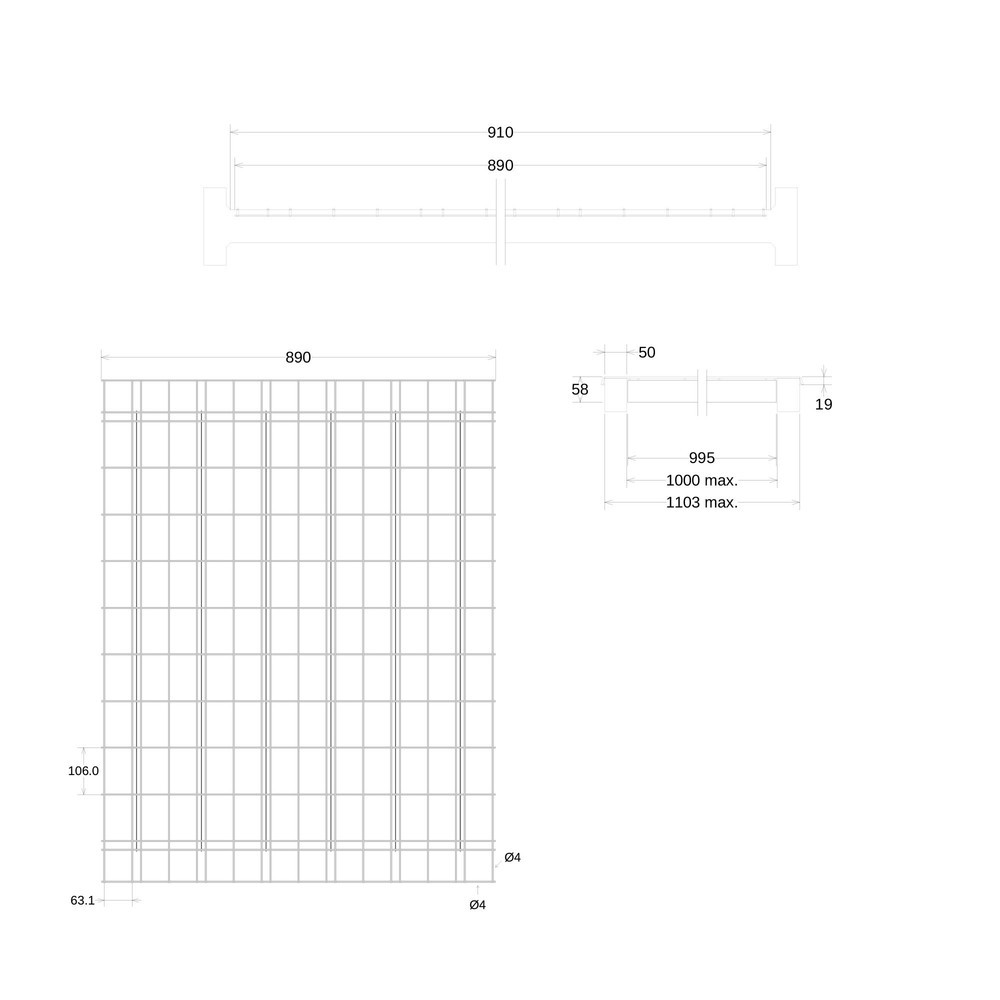 Immagine del prodotto n. 14: Ripiani in rete metallica Steinbock® per scaffalature portapallet, portata per spazio 1.000 kg, 24 pezzi/SU