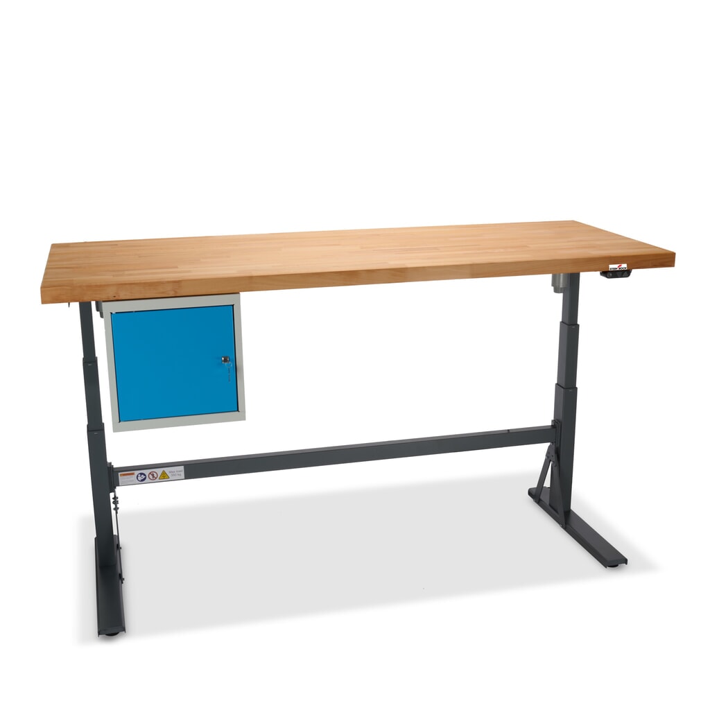 Banco da lavoro Steinbock® regolabile elettricamente in altezza e-Adjust, con contenitori nella base, AxLxP 700-1.170 x 2.000 x 750 mm, portata 350 kg Immagine del prodotto n. 10: Banco da lavoro Steinbock® regolabile elettricamente in altezza e-Adjust, con contenitori nella base, AxLxP 700-1.170 x 2.000 x 750 mm, portata 350 kg