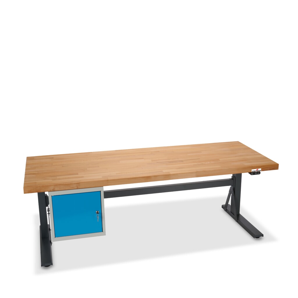 Banco da lavoro Steinbock® regolabile elettricamente in altezza e-Adjust, con contenitori nella base, AxLxP 700-1.170 x 2.000 x 750 mm, portata 350 kg Immagine del prodotto n. 12: Banco da lavoro Steinbock® regolabile elettricamente in altezza e-Adjust, con contenitori nella base, AxLxP 700-1.170 x 2.000 x 750 mm, portata 350 kg