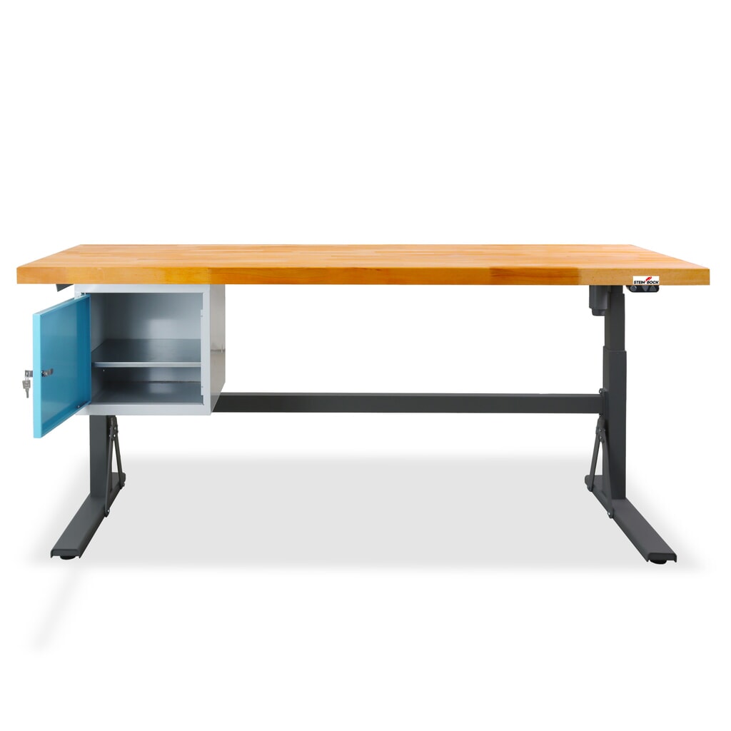 Banco da lavoro Steinbock® regolabile elettricamente in altezza e-Adjust, con contenitori nella base, AxLxP 700-1.170 x 2.000 x 750 mm, portata 350 kg Immagine del prodotto n. 13: Banco da lavoro Steinbock® regolabile elettricamente in altezza e-Adjust, con contenitori nella base, AxLxP 700-1.170 x 2.000 x 750 mm, portata 350 kg