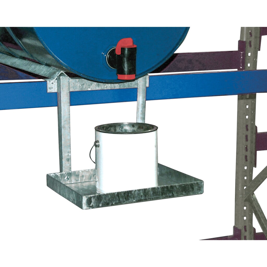 Supporto bidoni per scaffalatura per fusti, incl. vasca di raccolta, zincata Immagine del prodotto: Supporto bidoni per scaffalatura per fusti, incl. vasca di raccolta, zincata