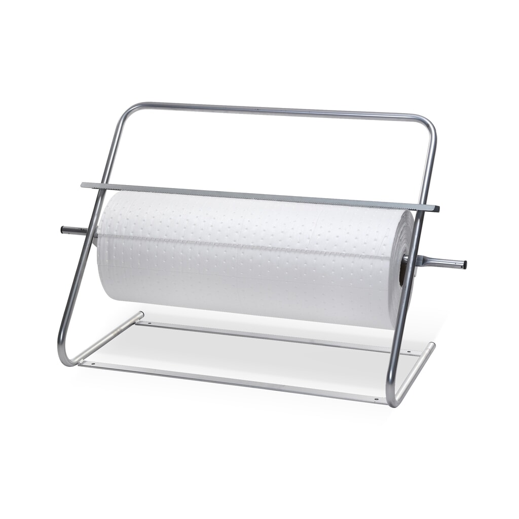 Supporto da parete per rotoli di tessuto non tessuto assorbente fino a 800 mm di larghezza, incl. guida per lo strappo Immagine del prodotto: Supporto da parete per rotoli di tessuto non tessuto assorbente fino a 800 mm di larghezza, incl. guida per lo strappo