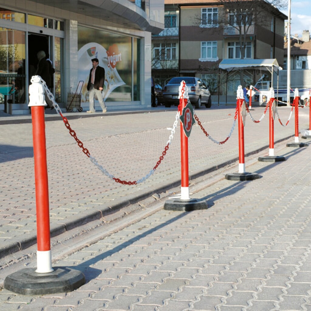 Immagine del prodotto n. 2: Supporto di segnalazione per catene, Ø 63 mm, rosso
