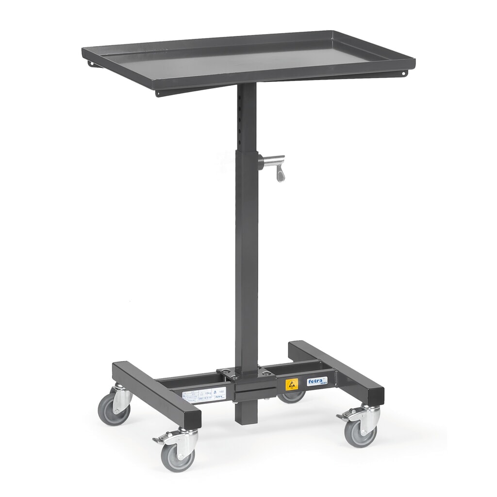 Immagine del prodotto: supporto in materiale fetra® ESD, regolabile in altezza e inclinazione, altezza 720-995 mm